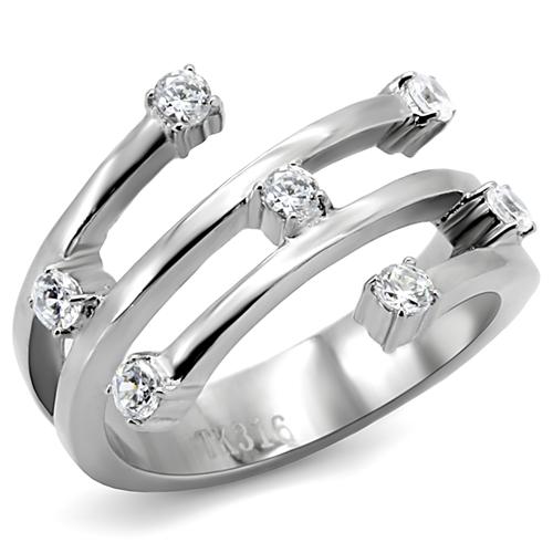 GALAXY CZ BYPASS STAINLESS STEEL RING-6 sizes